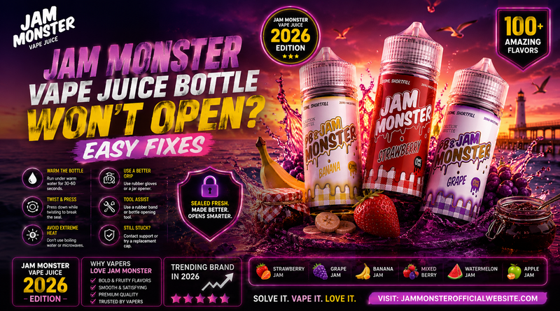 Jam Monster Vape Juice Bottle Won't Open? Easy Fixes