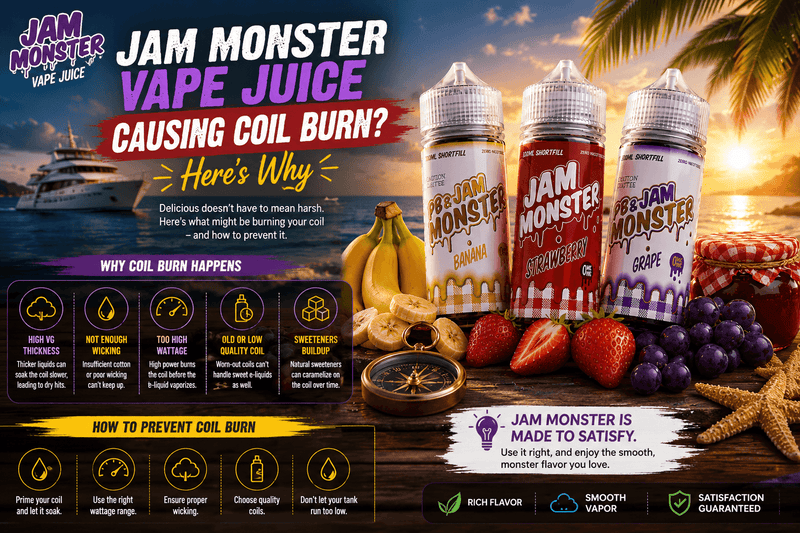 Jam Monster Vape Juice Causing Coil Burn? Here's Why - Jam Monster