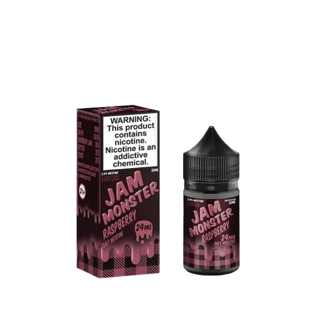 Raspberry Nicotine Salt by Jam Monster E Liquid Refillable Vape Device