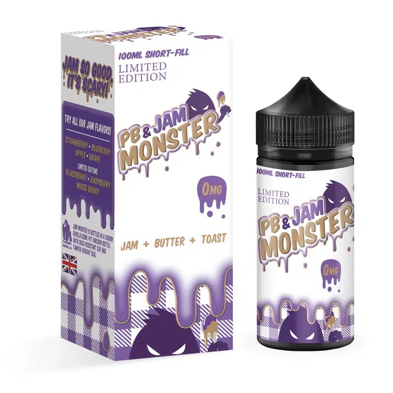 Grape Jam + Peanut Butter E-Liquid by Jam Monster 100ml Vape Device